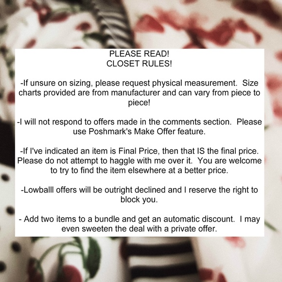 Please Read Closet Rules! - Picture 1 of 1